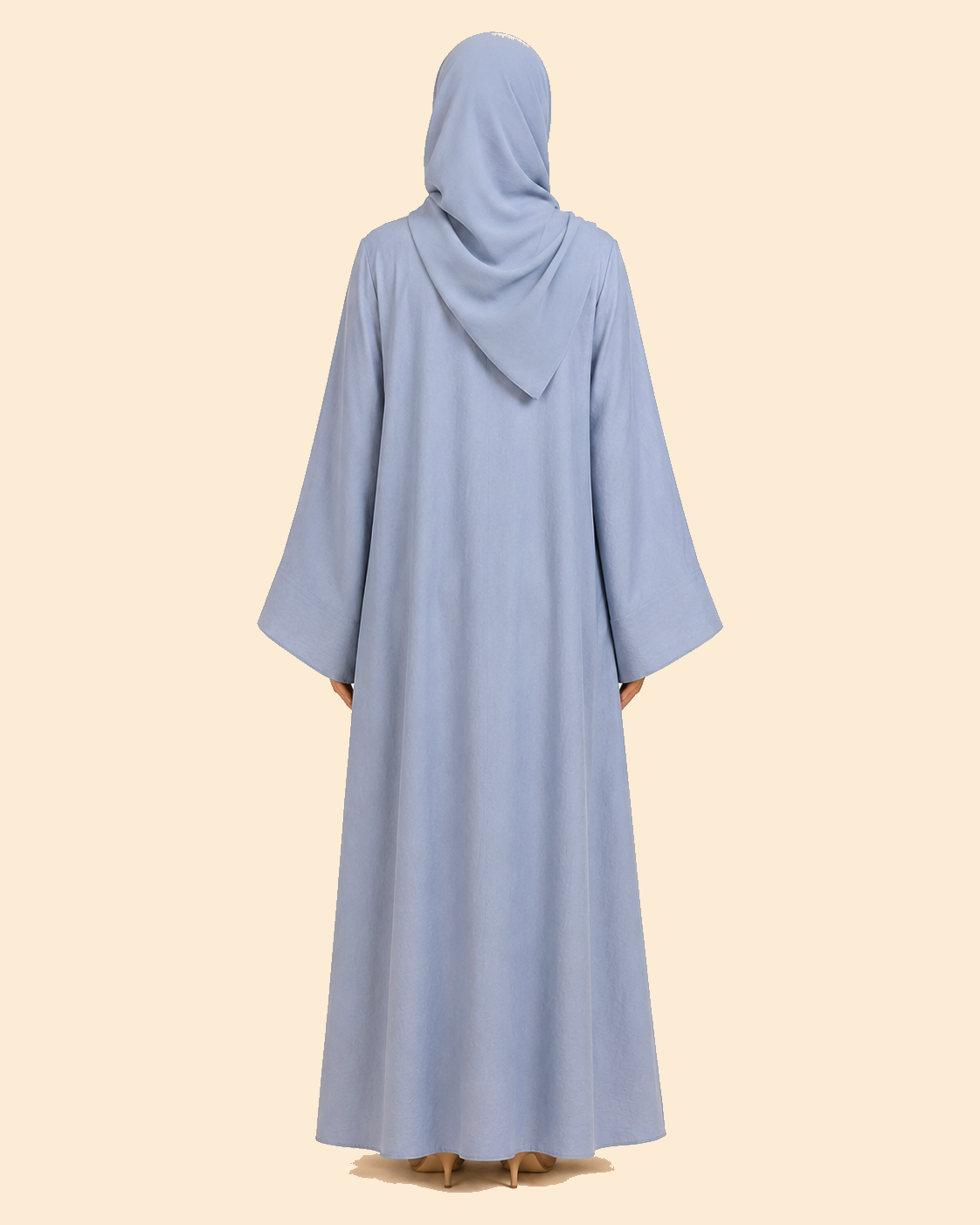FAYRA Blue Mist Wide-Sleeve Abaya Set