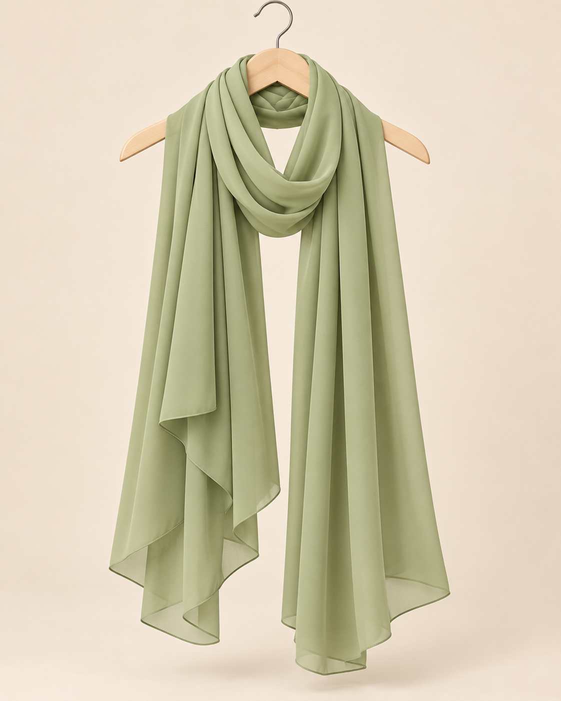 FAYRA Sage Green Bead Button Abaya