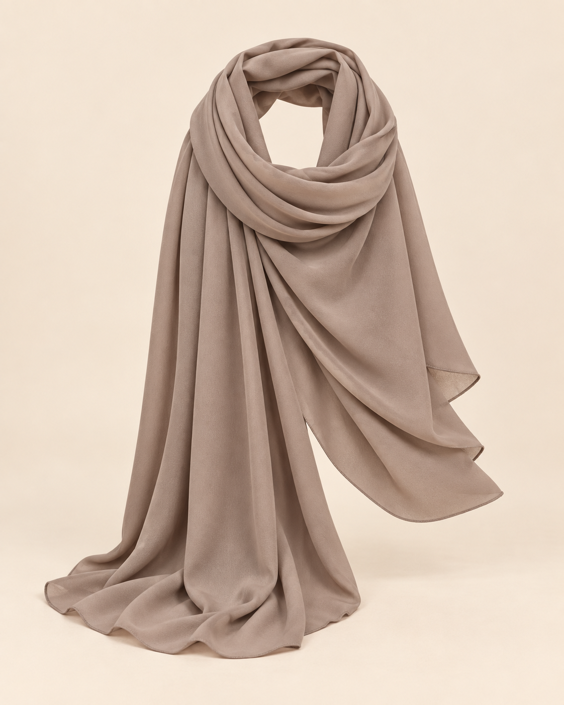FAYRA Taupe Pleated Elegance Abaya