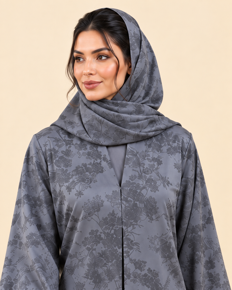 FAYRA Slate Blossom Abaya