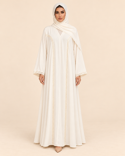 FAYRA Ivory Grace Lace Abaya
