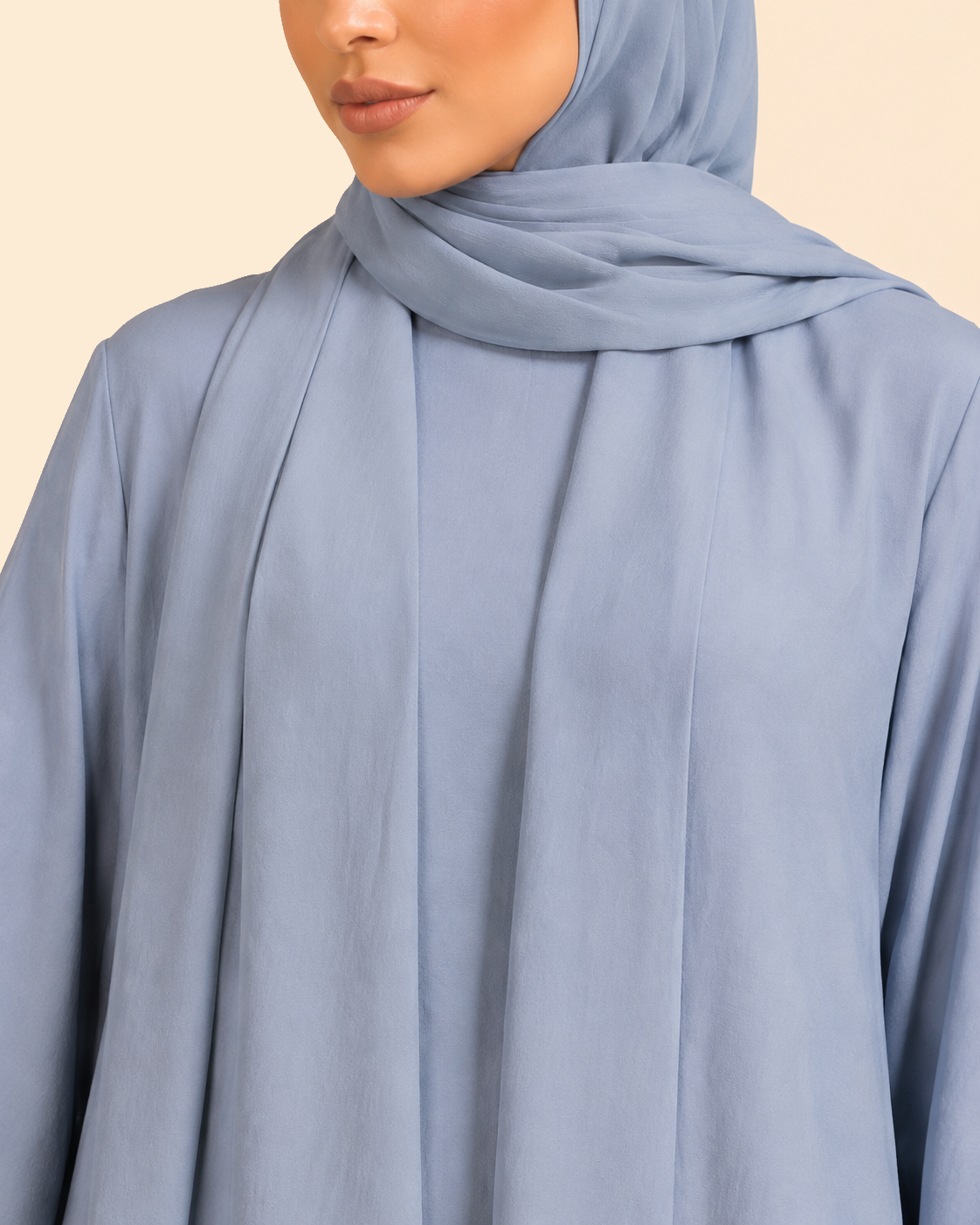 FAYRA Blue Mist Wide-Sleeve Abaya Set
