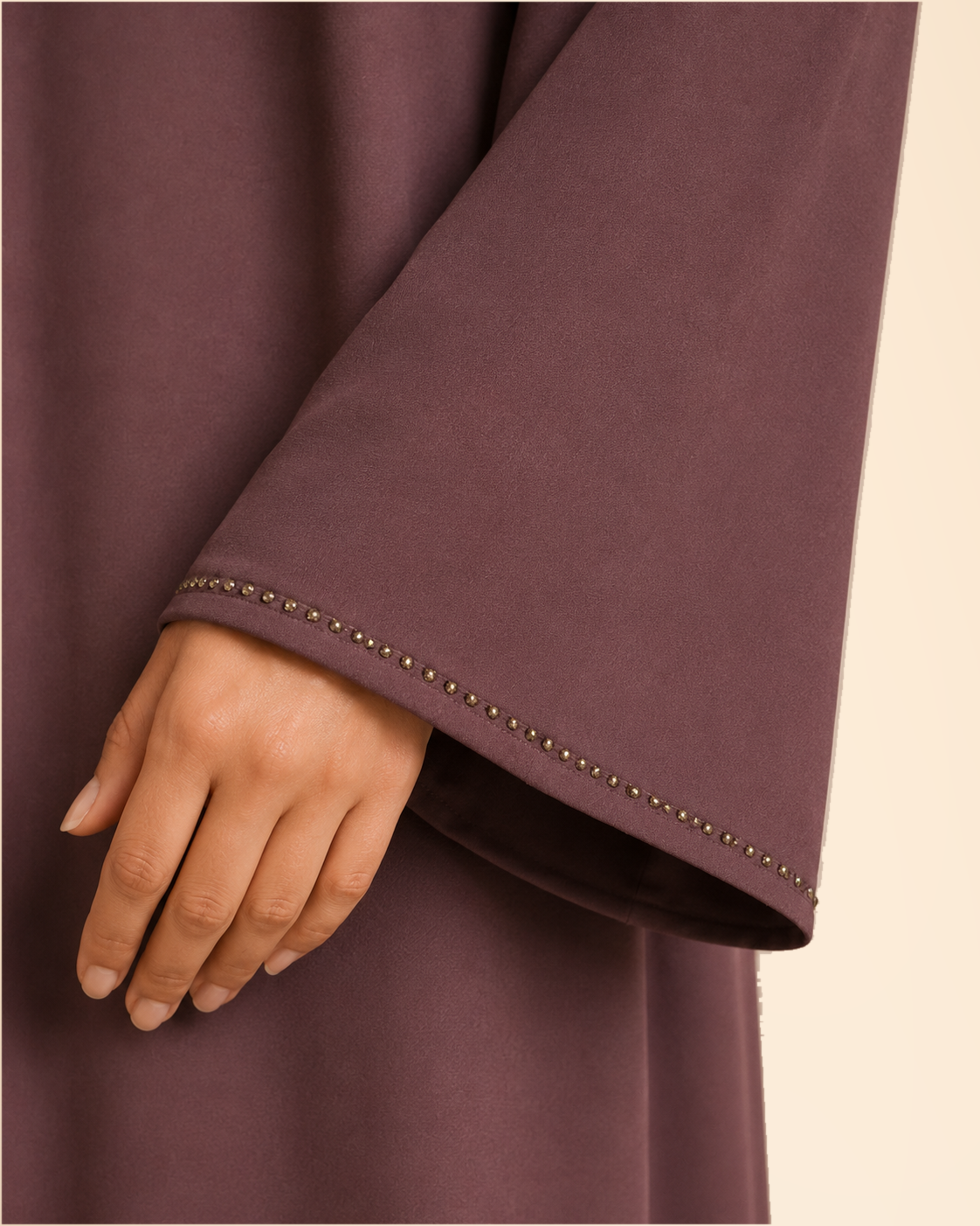 FAYRA Rosewood Crystal Leaf Abaya