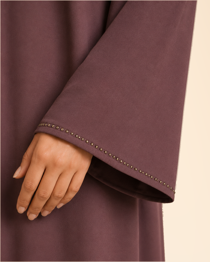 FAYRA Rosewood Crystal Leaf Abaya