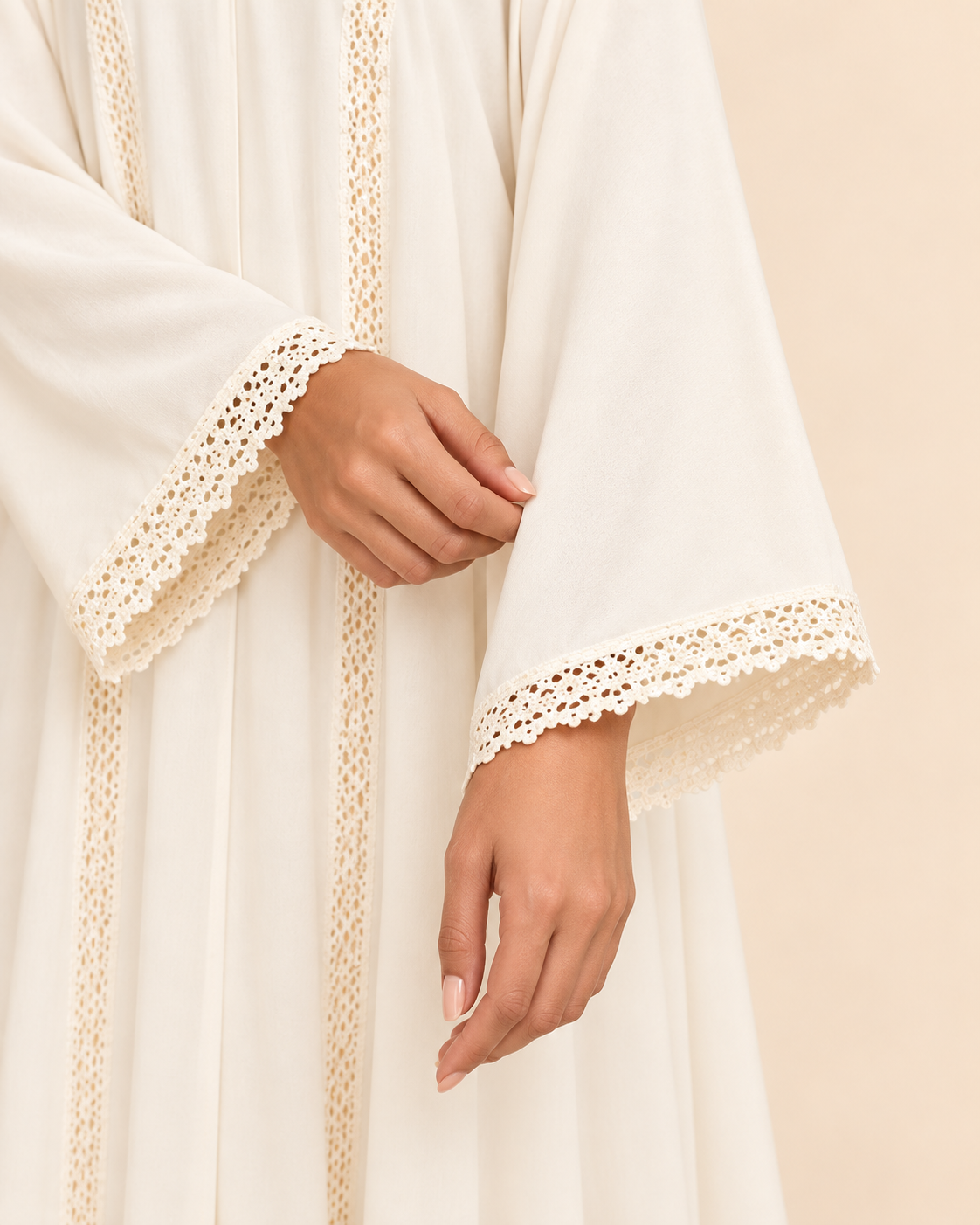 FAYRA Ivory Grace Lace Abaya