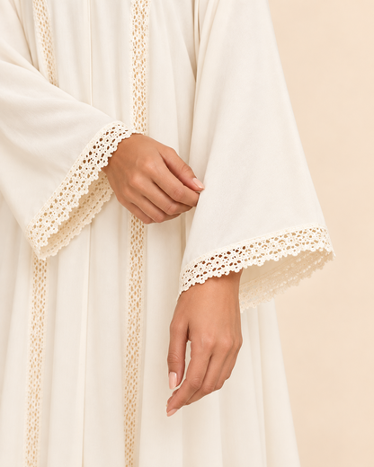 FAYRA Ivory Grace Lace Abaya
