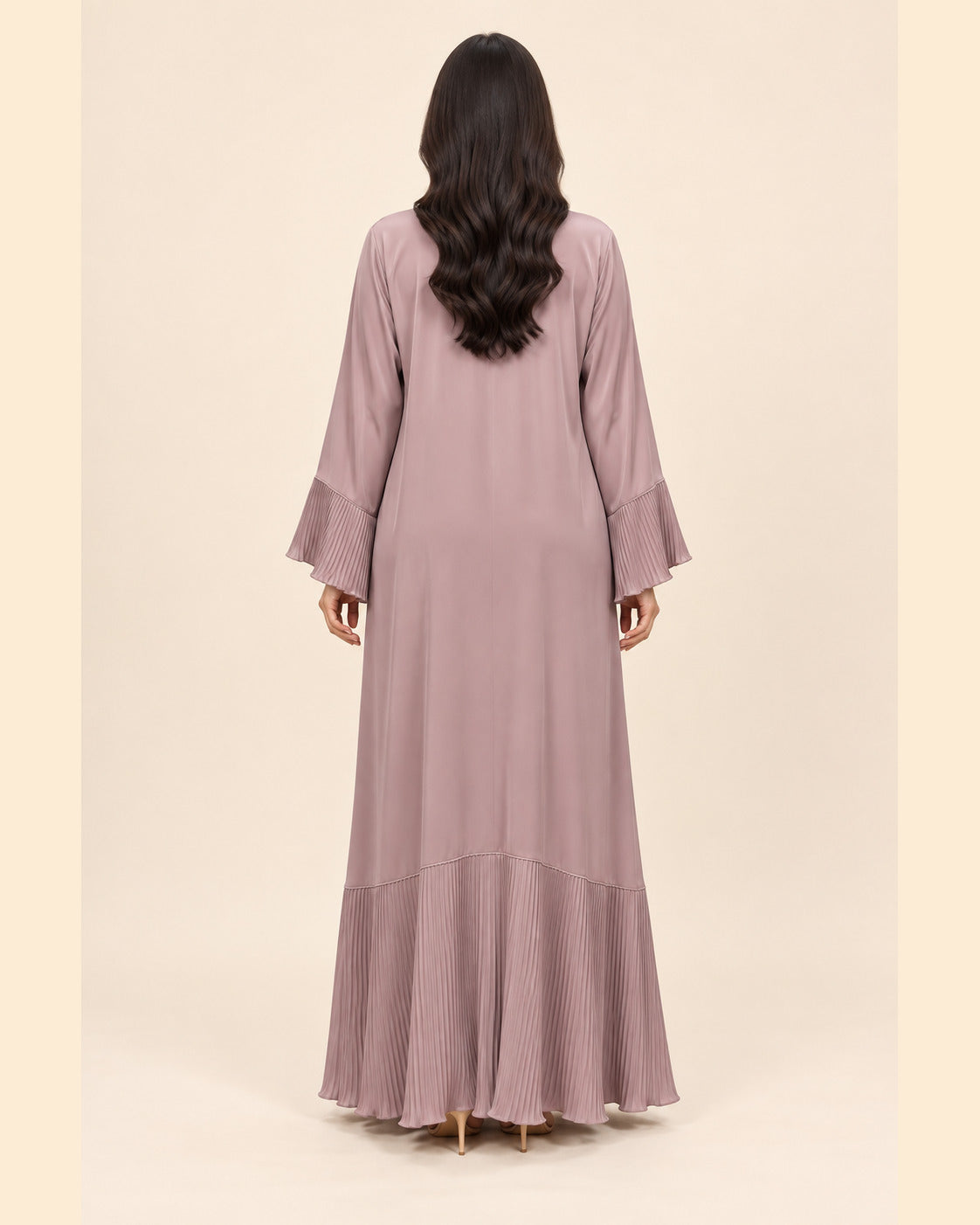 FAYRA Taupe Pleated Abaya