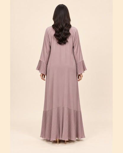 FAYRA Taupe Pleated Abaya