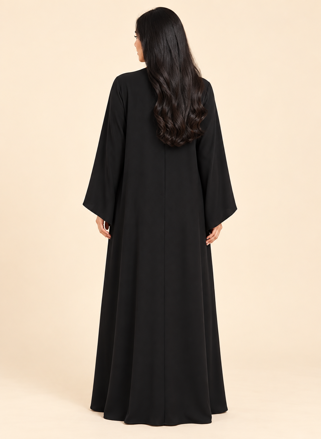 FAYRA Black Pink Bow Embroidered Abaya