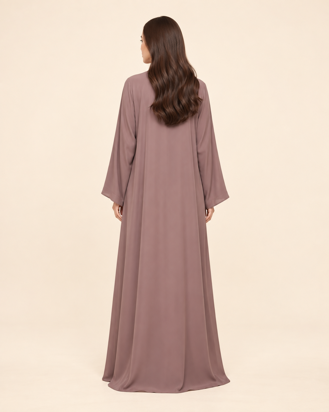 FAYRA Mauve Bow Embroidered Abaya