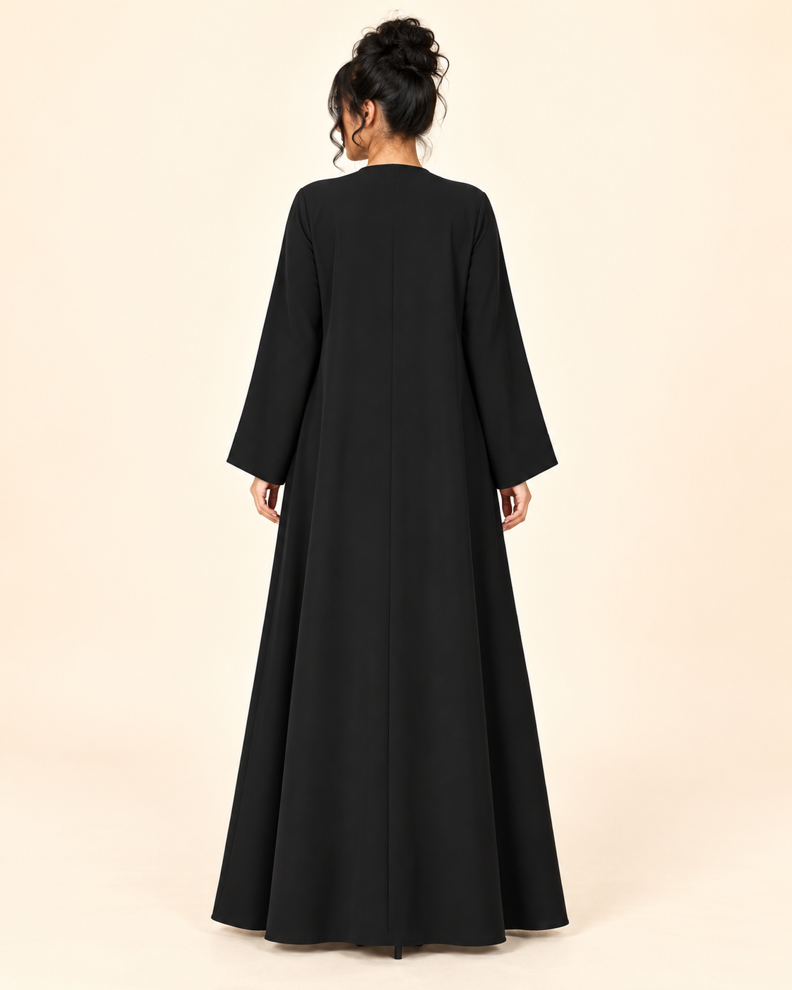 FAYRA Black Ivory Bow Embroidered Abaya