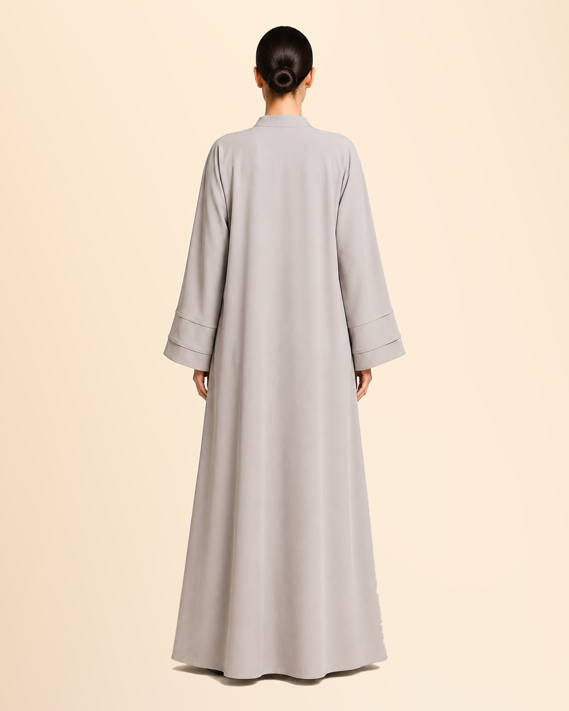 FAYRA Ayla Pearl Grey Crystal Detail Abaya