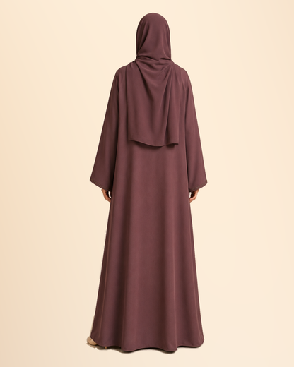 FAYRA Rosewood Crystal Leaf Abaya