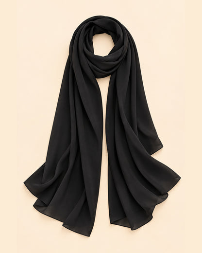 FAYRA Black Tonal Stripe Kimono Abaya