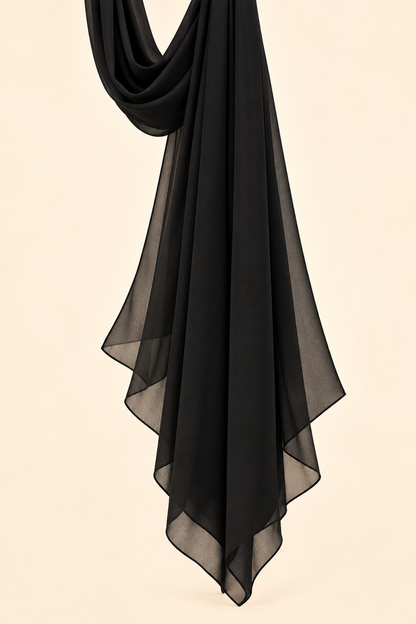 FAYRA Black Ivory Bow Embroidered Abaya
