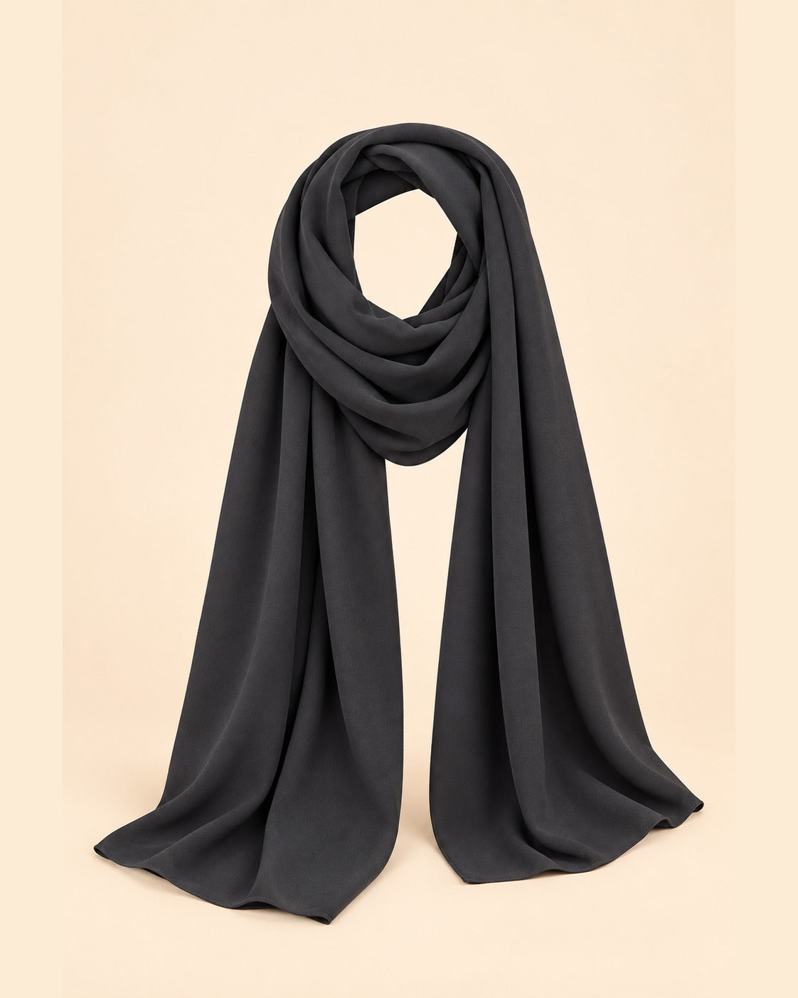 FAYRA Charcoal Square-Stud Abaya