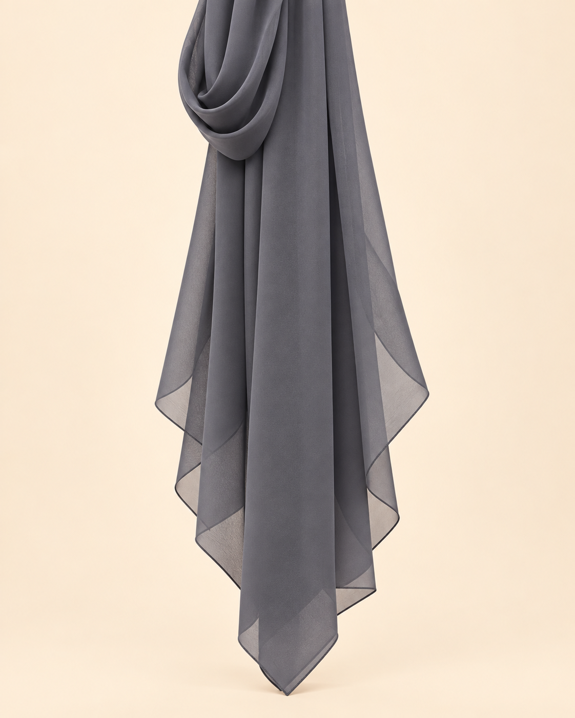 FAYRA Grey Fringe Trim Abaya