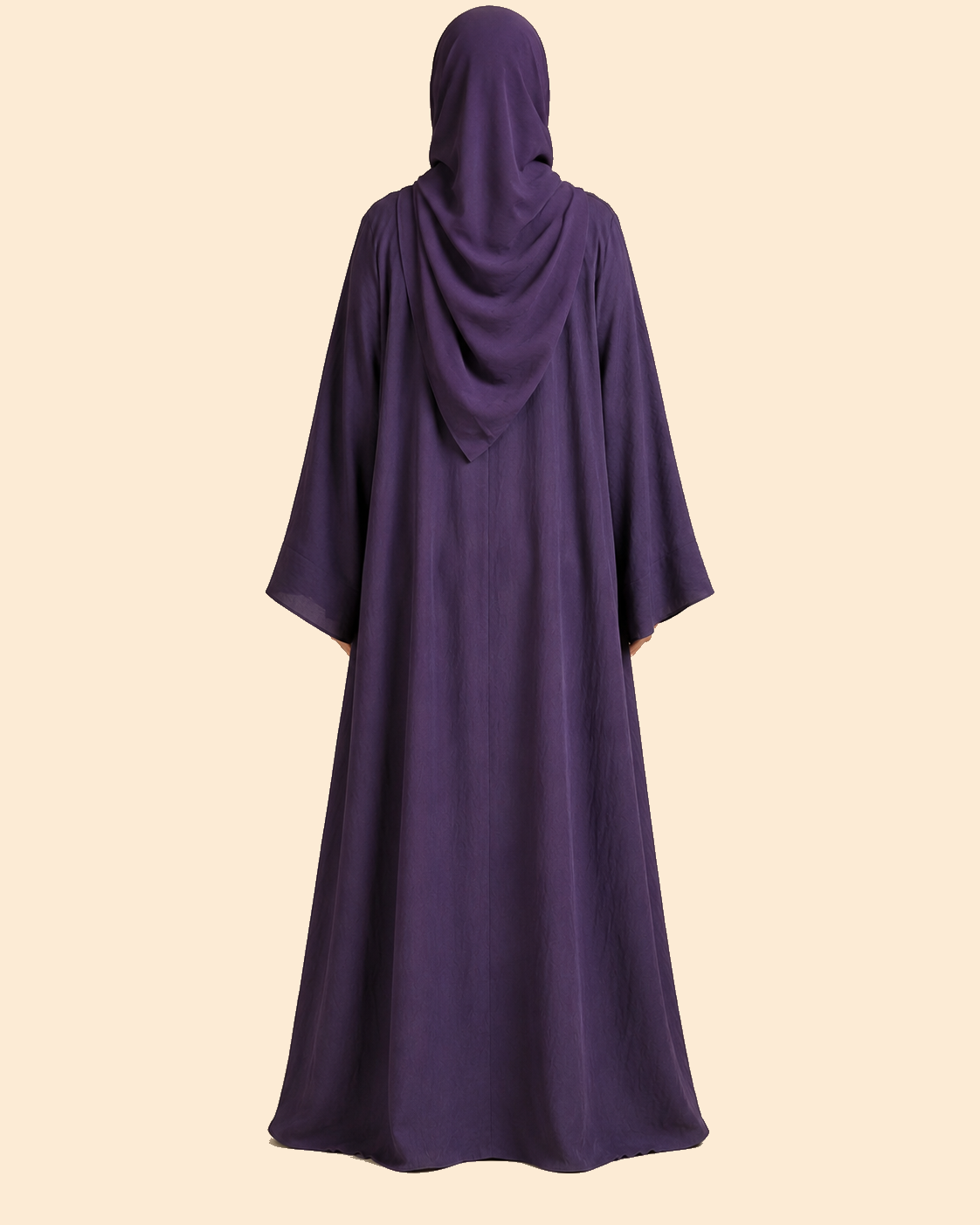 FAYRA Plum Mist Wide-Sleeve Abaya Set