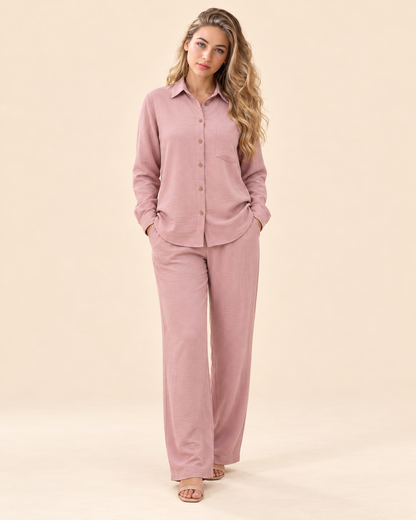 FAYRA Baby Pink Textured Co-ord Set