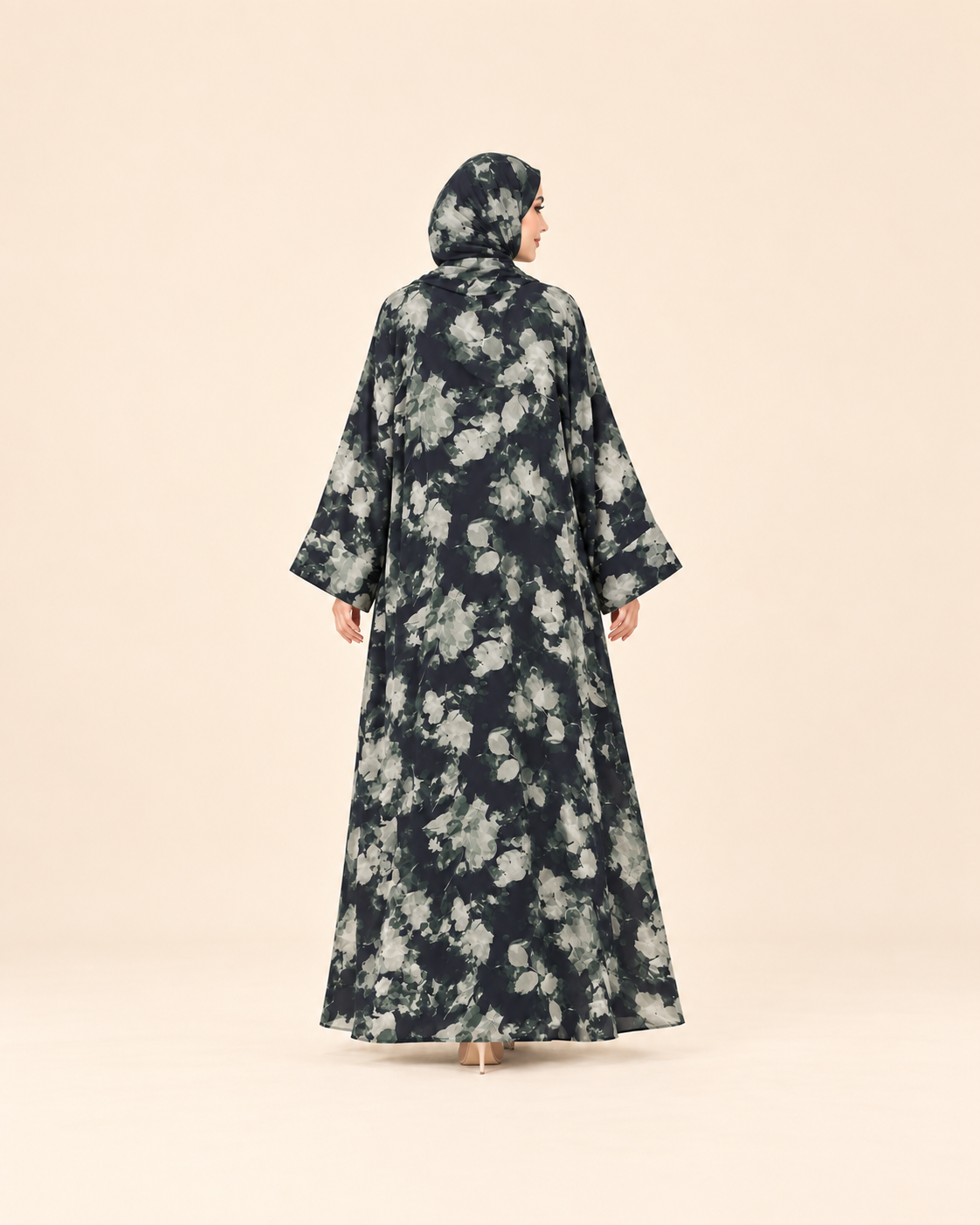 FAYRA Midnight Garden Floral Abaya