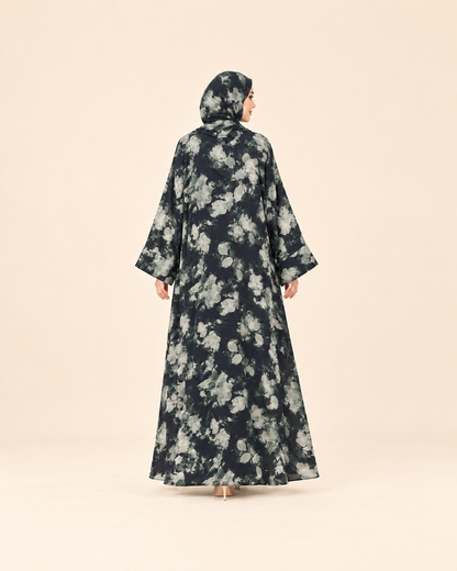 FAYRA Midnight Garden Floral Abaya
