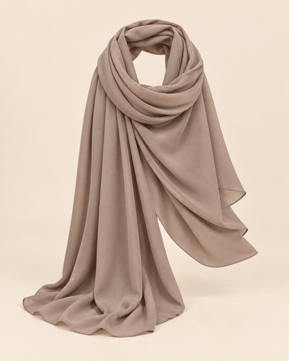 FAYRA Taupe Pleated Elegance Abaya