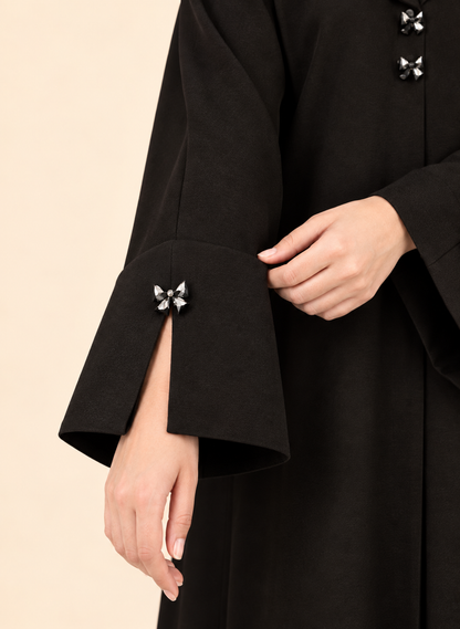 FAYRA Noir Bow Elegance Abaya