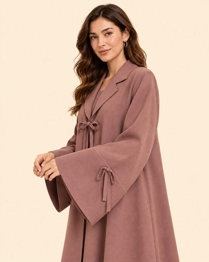 FAYRA Mocha Bow-Tie Abaya