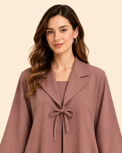 FAYRA Mocha Bow-Tie Abaya