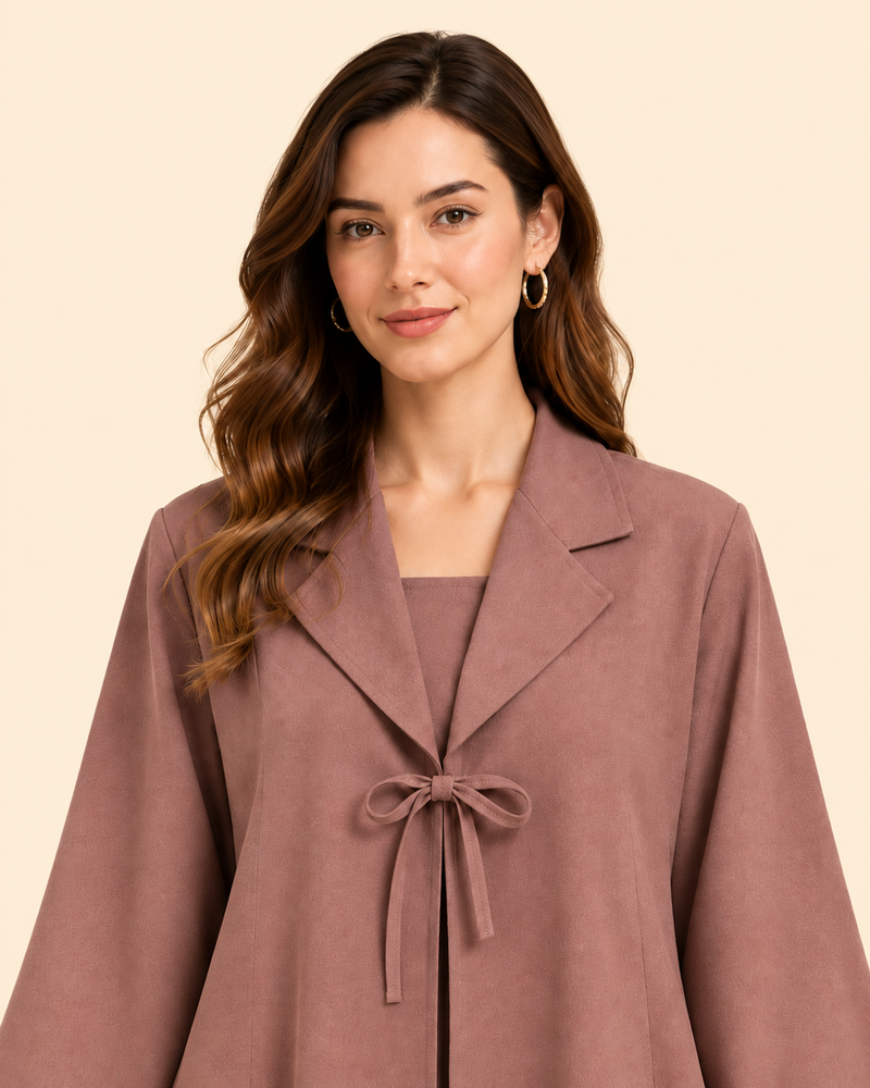 FAYRA Mocha Bow-Tie Abaya