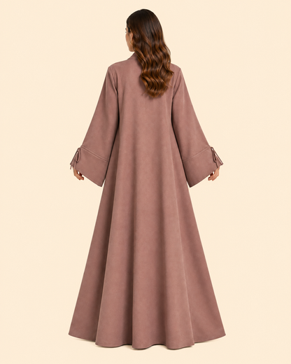 FAYRA Mocha Bow-Tie Abaya