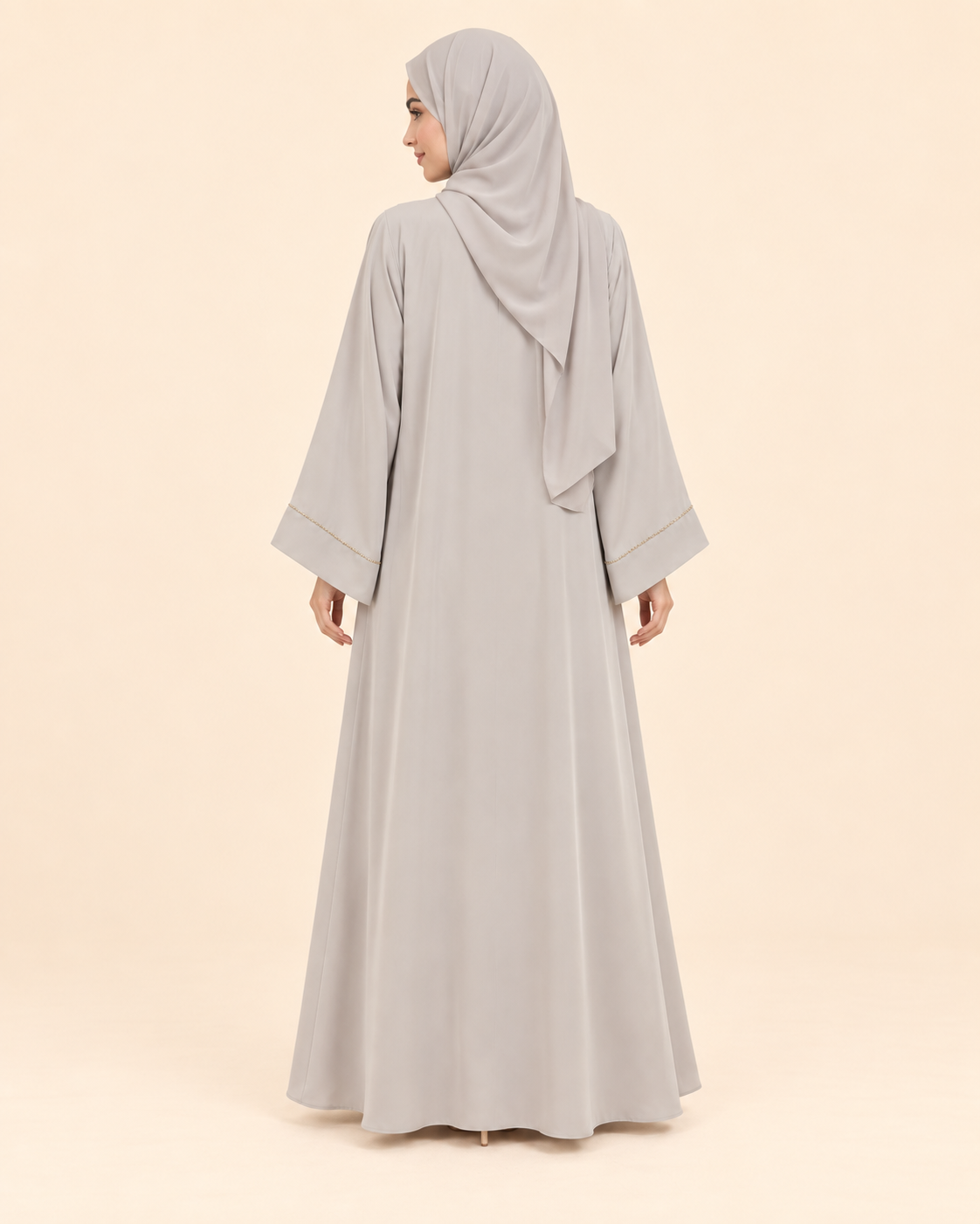 FAYRA Greige Gold Handwork Abaya