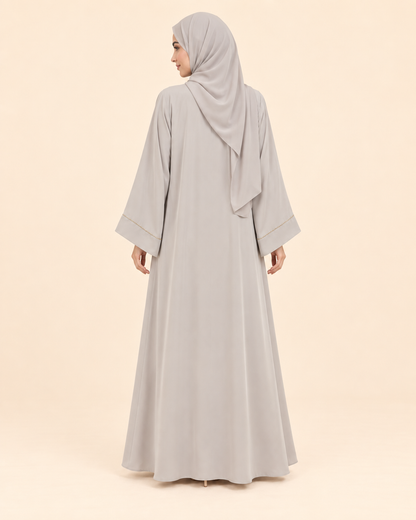FAYRA Greige Gold Handwork Abaya