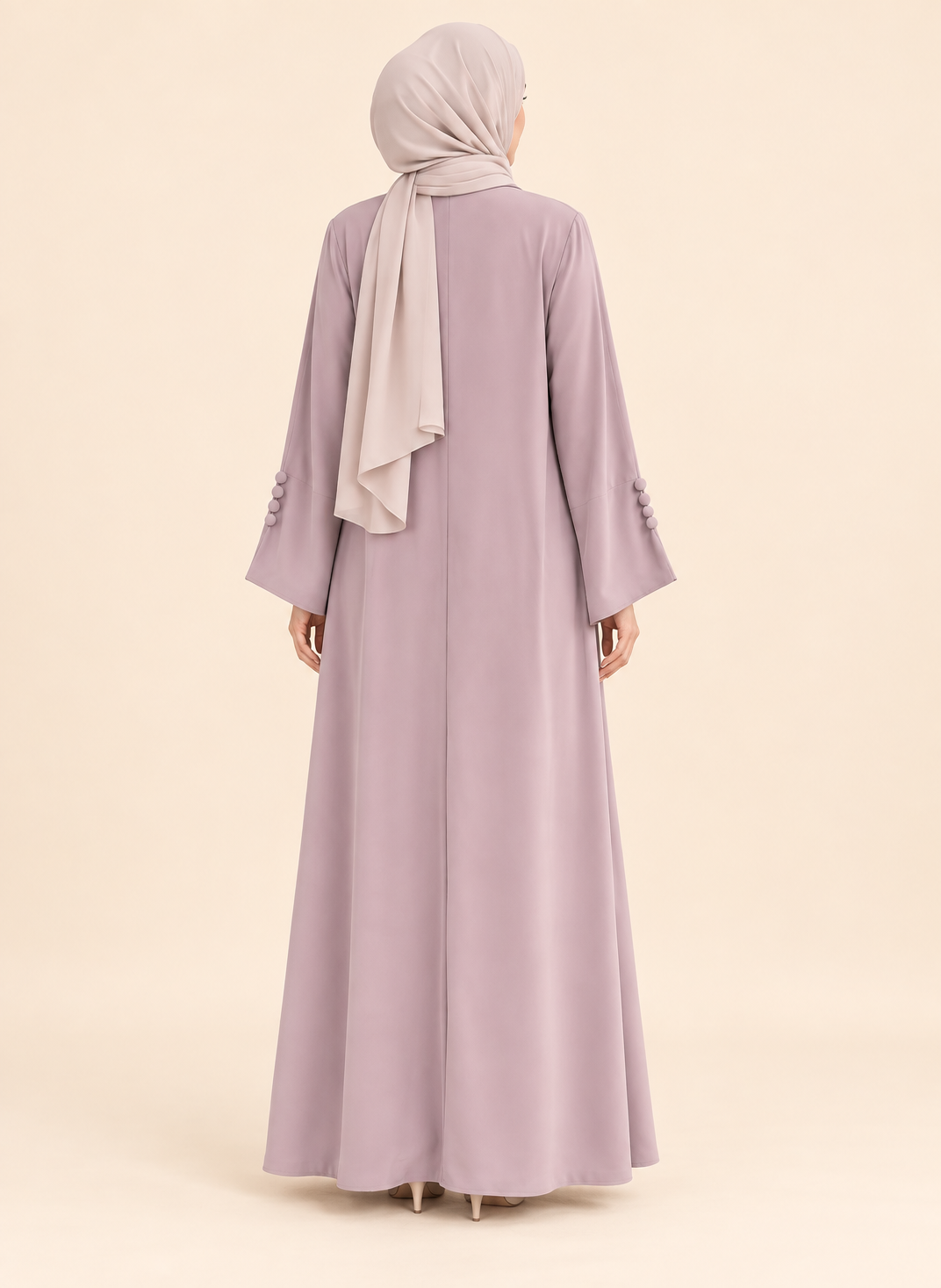 FAYRA Mauve Grace Button Abaya