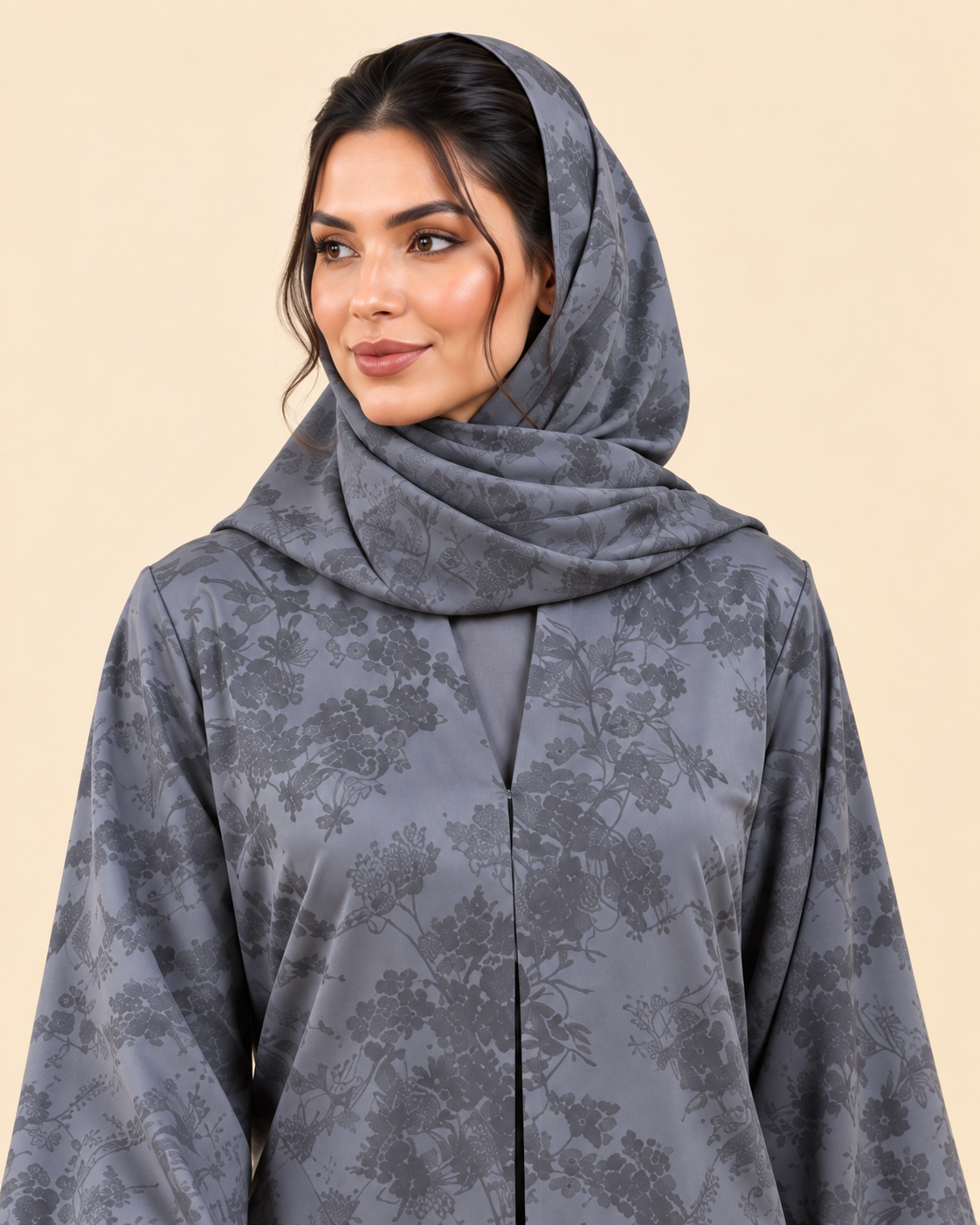 FAYRA Slate Blossom Abaya