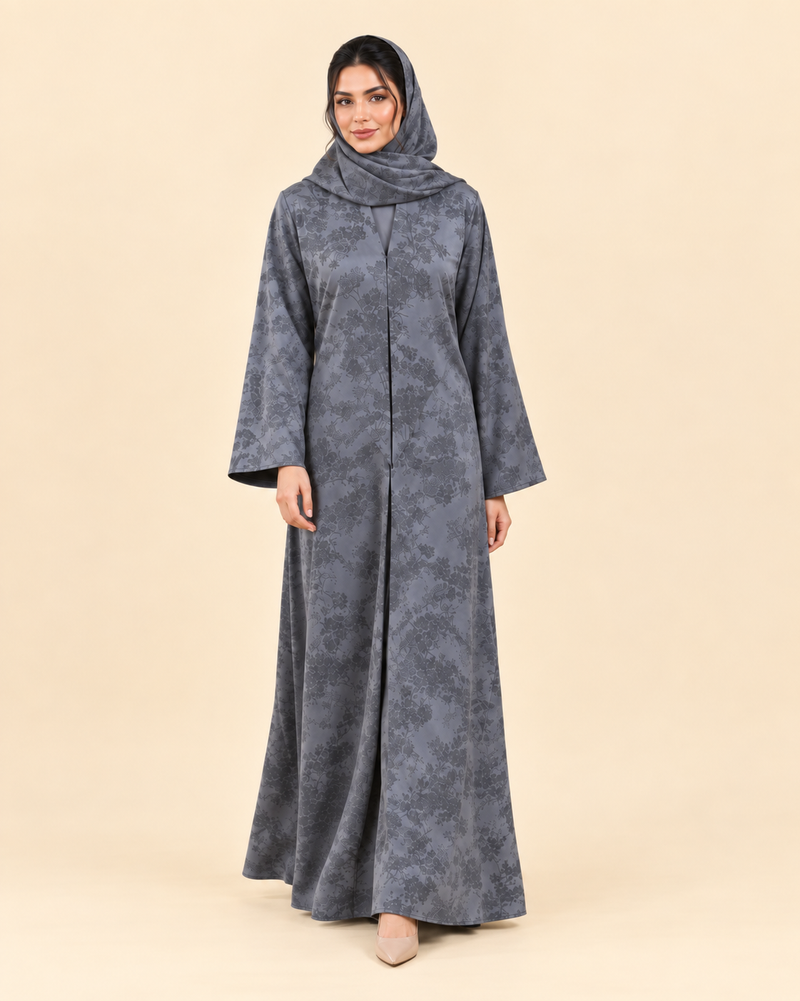 FAYRA Slate Blossom Abaya