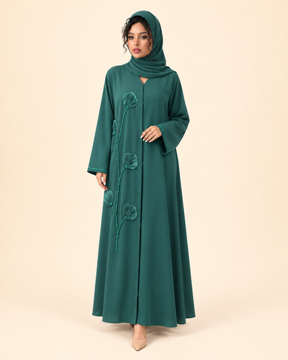 FAYRA Emerald Bloom Abaya