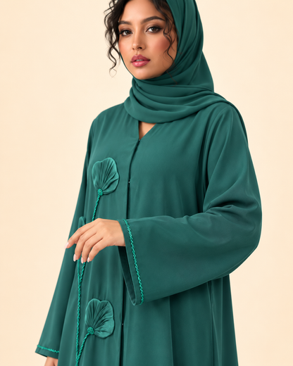 FAYRA Emerald Bloom Abaya
