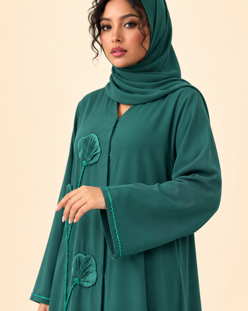 FAYRA Emerald Bloom Abaya