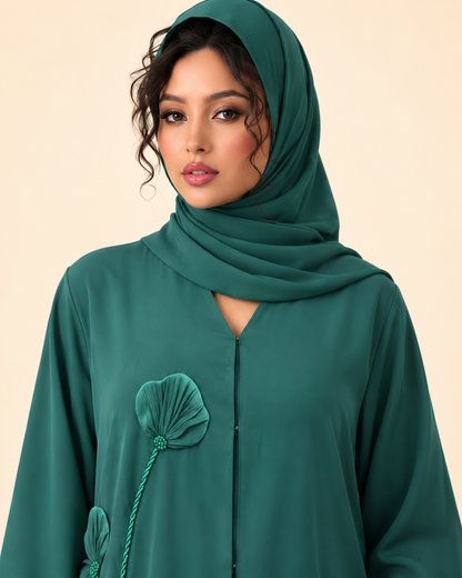 FAYRA Emerald Bloom Abaya