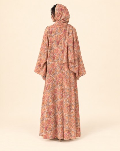 FAYRA Autumn Bloom Floral Abaya