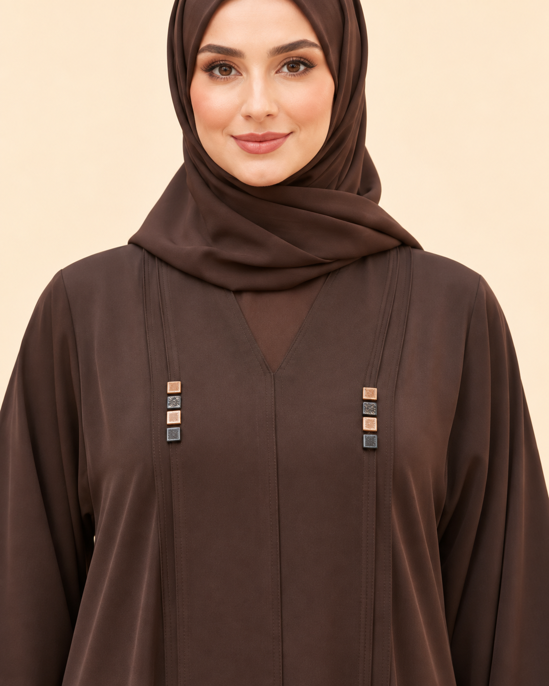 FAYRA Mocha Square-Detail Abaya