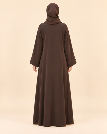 FAYRA Mocha Square-Detail Abaya