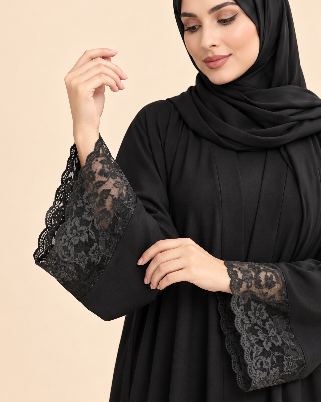 FAYRA Midnight Lace Abaya
