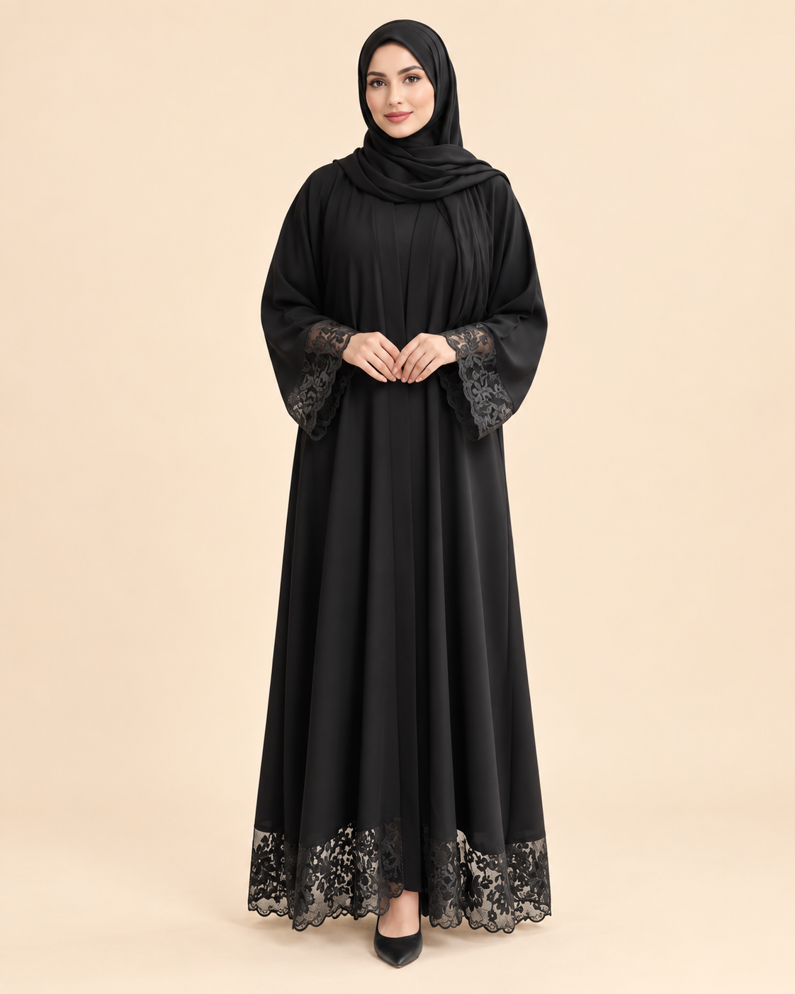 FAYRA Midnight Lace Abaya