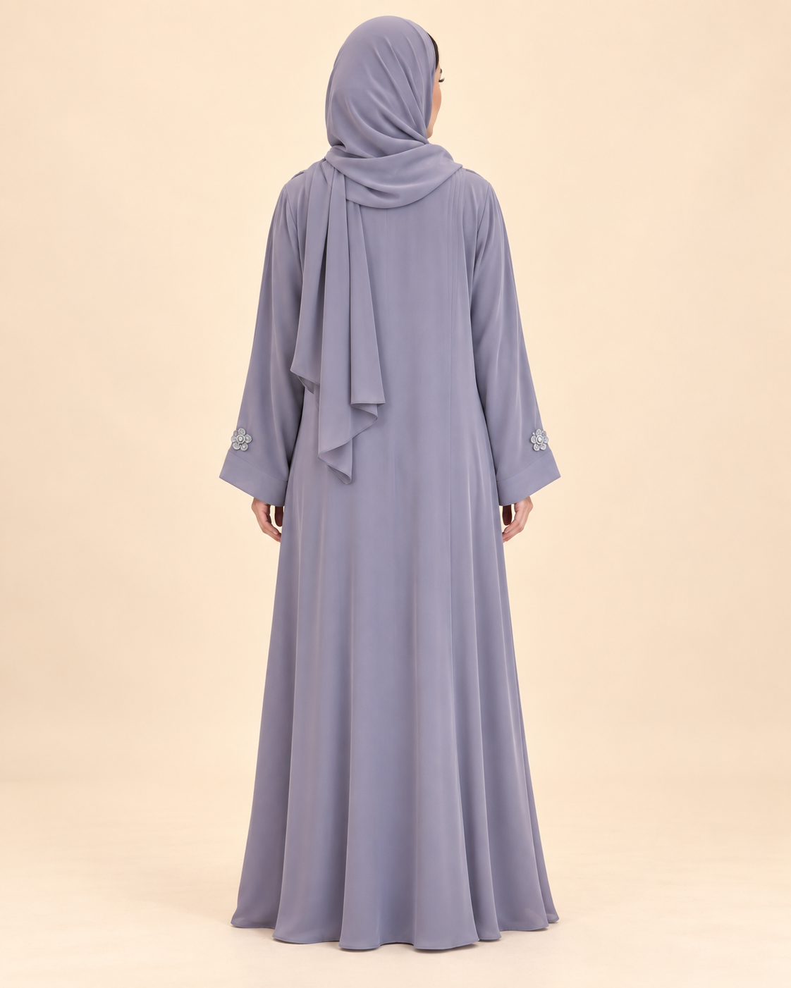 FAYRA Lilac Bloom Embellished Abaya