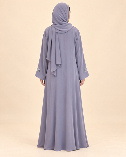 FAYRA Lilac Bloom Embellished Abaya