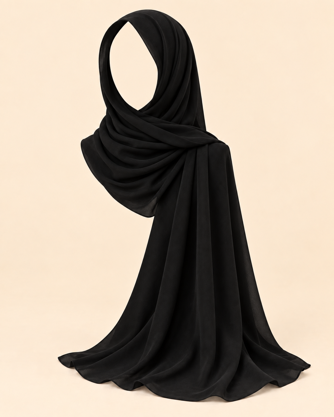 FAYRA Black & Ivory Contrast Panel Abaya