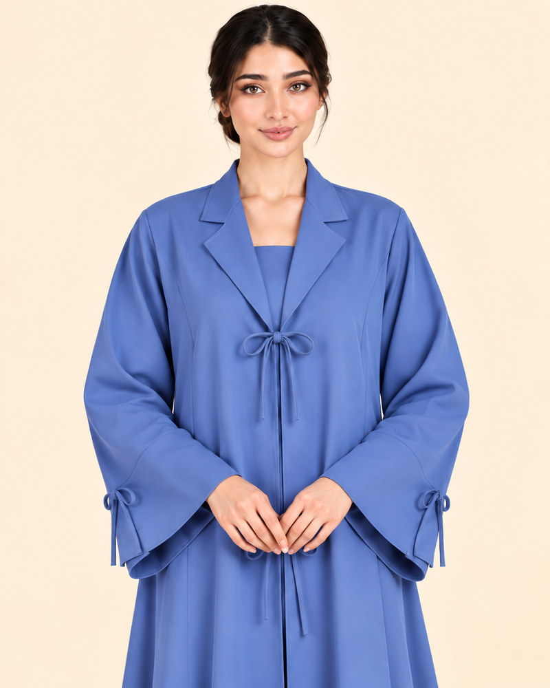 FAYRA Periwinkle Bow-Tie Abaya
