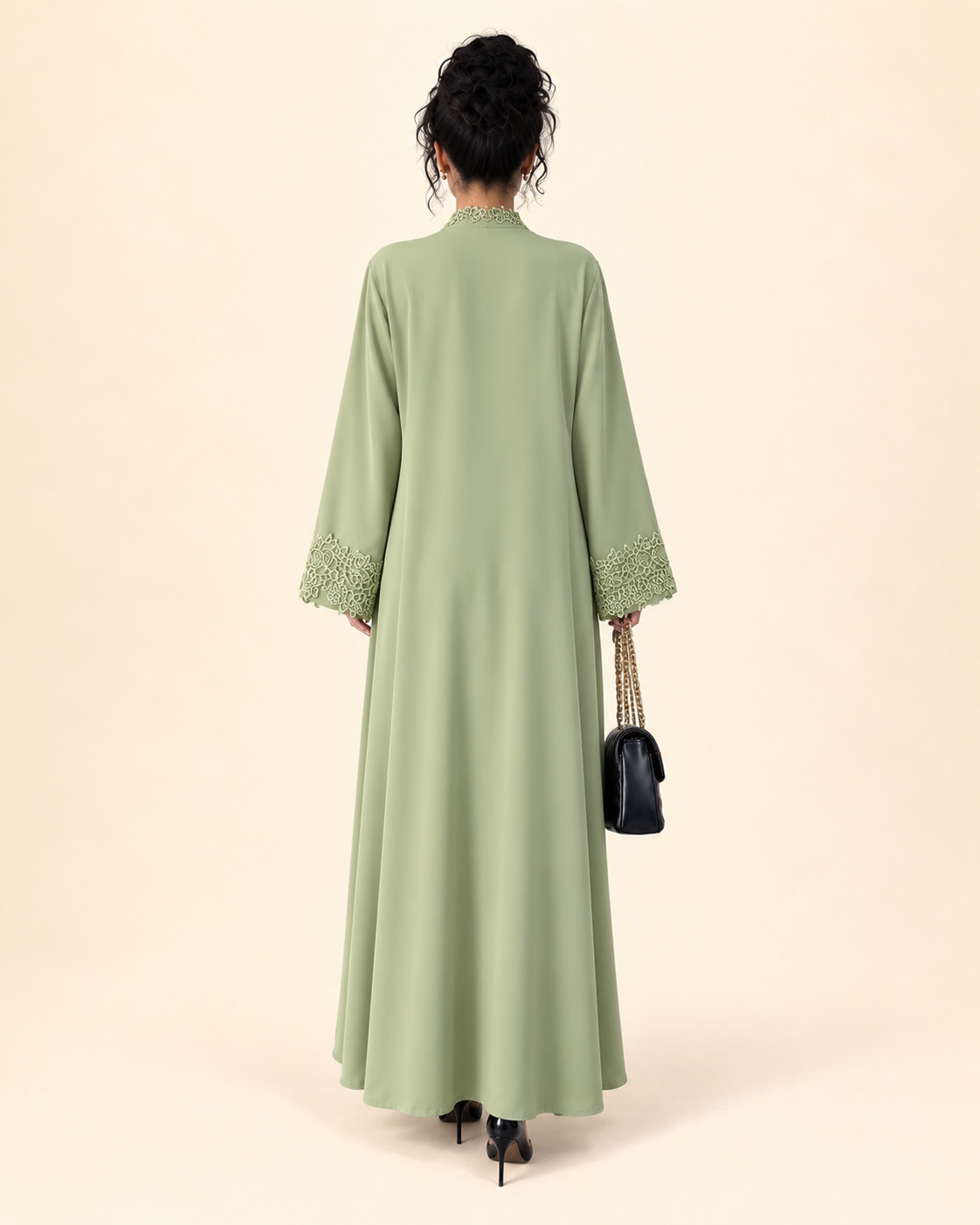 FAYRA Matcha Lace Party Wear Abaya